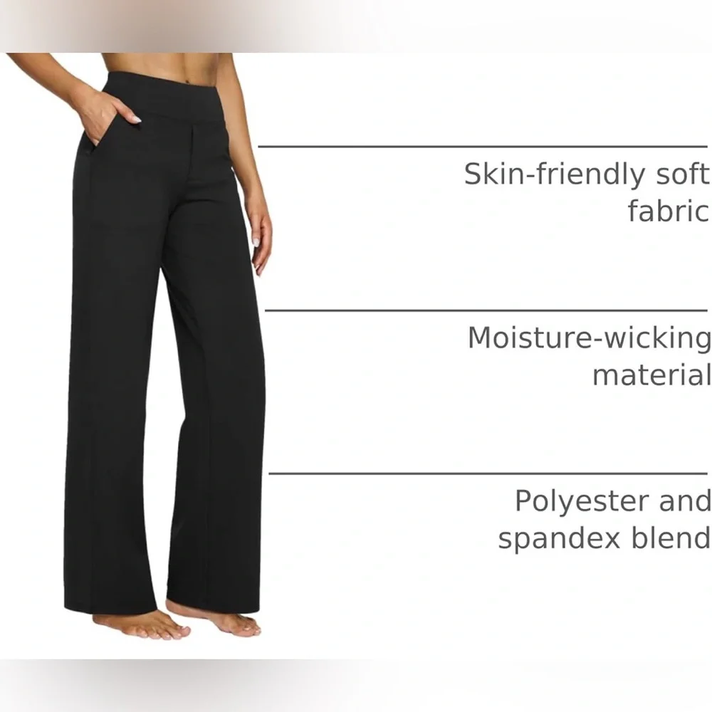 Women's Black Wide-Leg Pants - Picture 3 of 8